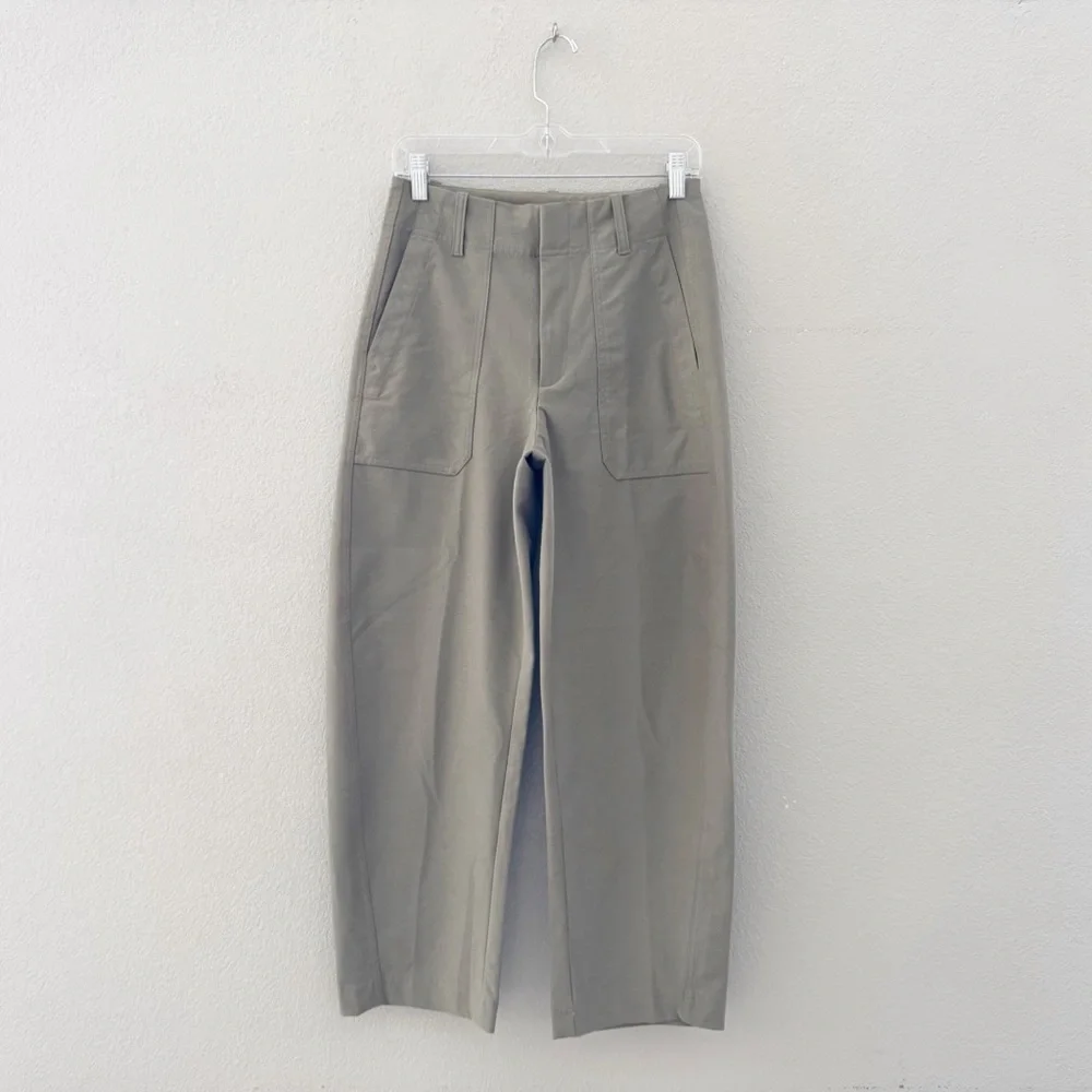 Athleta Skyline Barrel Pants 4 Olive Green Casual Sporty Minimalist Comfort Chic - Picture 5 of 14